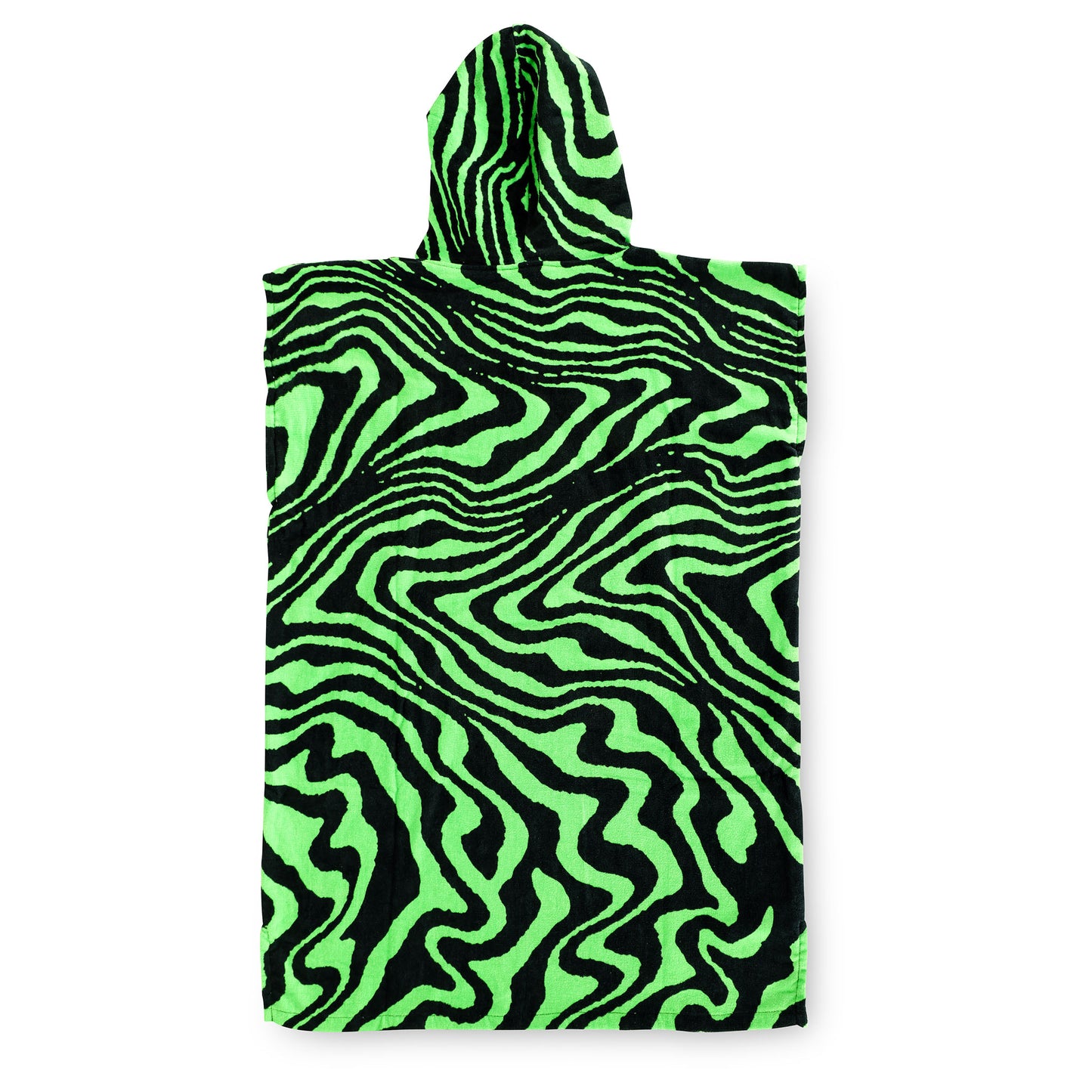 Check Warp Hooded Towel - Neon Black