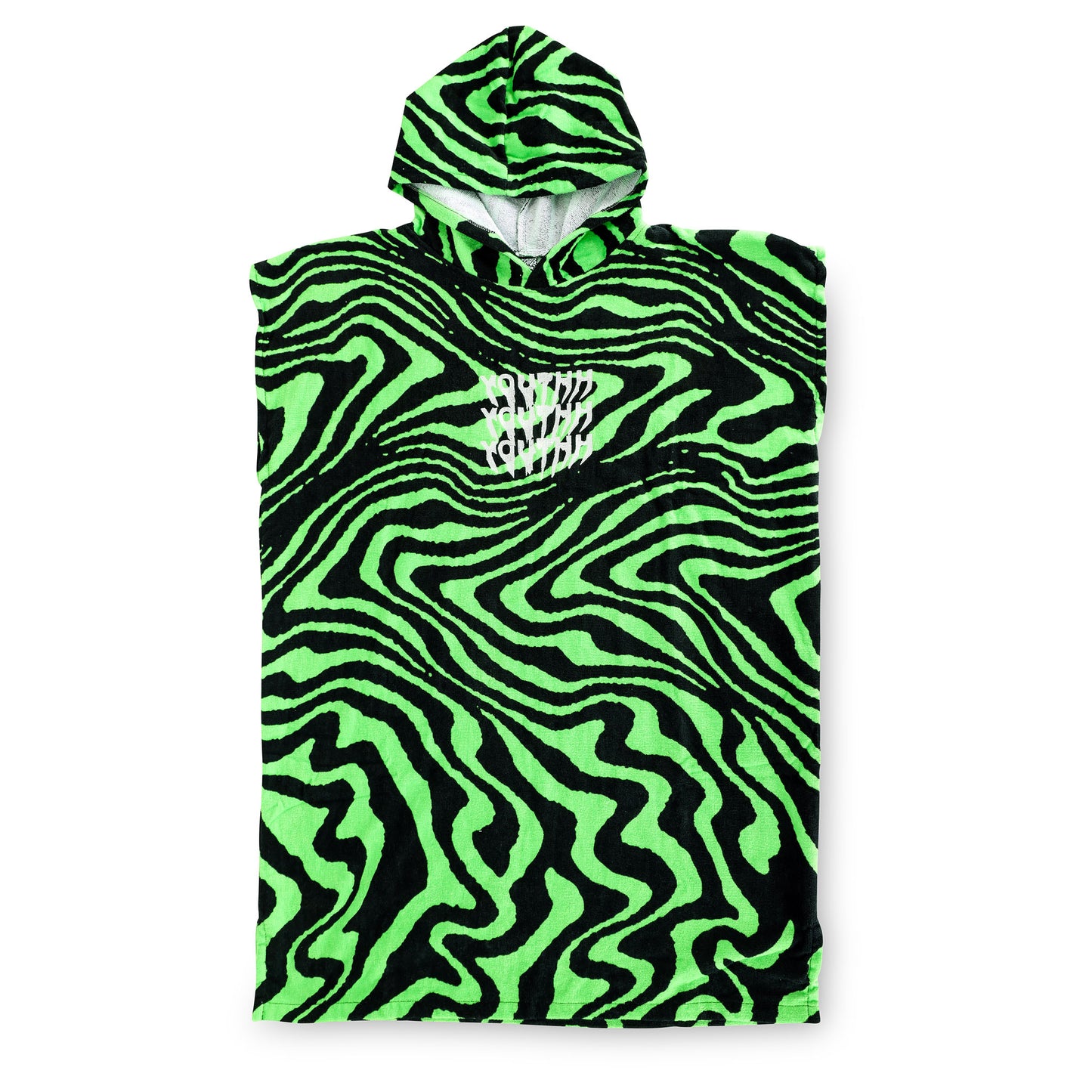 Check Warp Hooded Towel - Neon Black