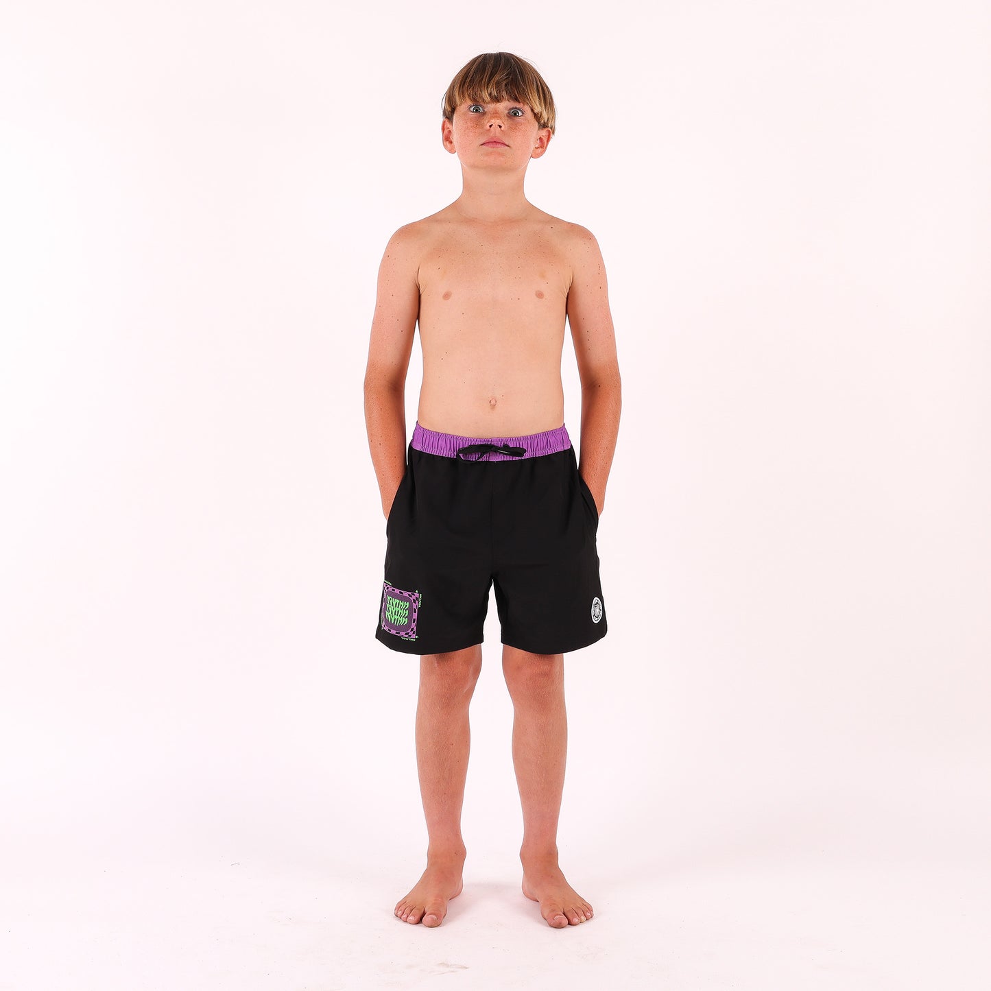 Stacker Boardshort - Black Purple